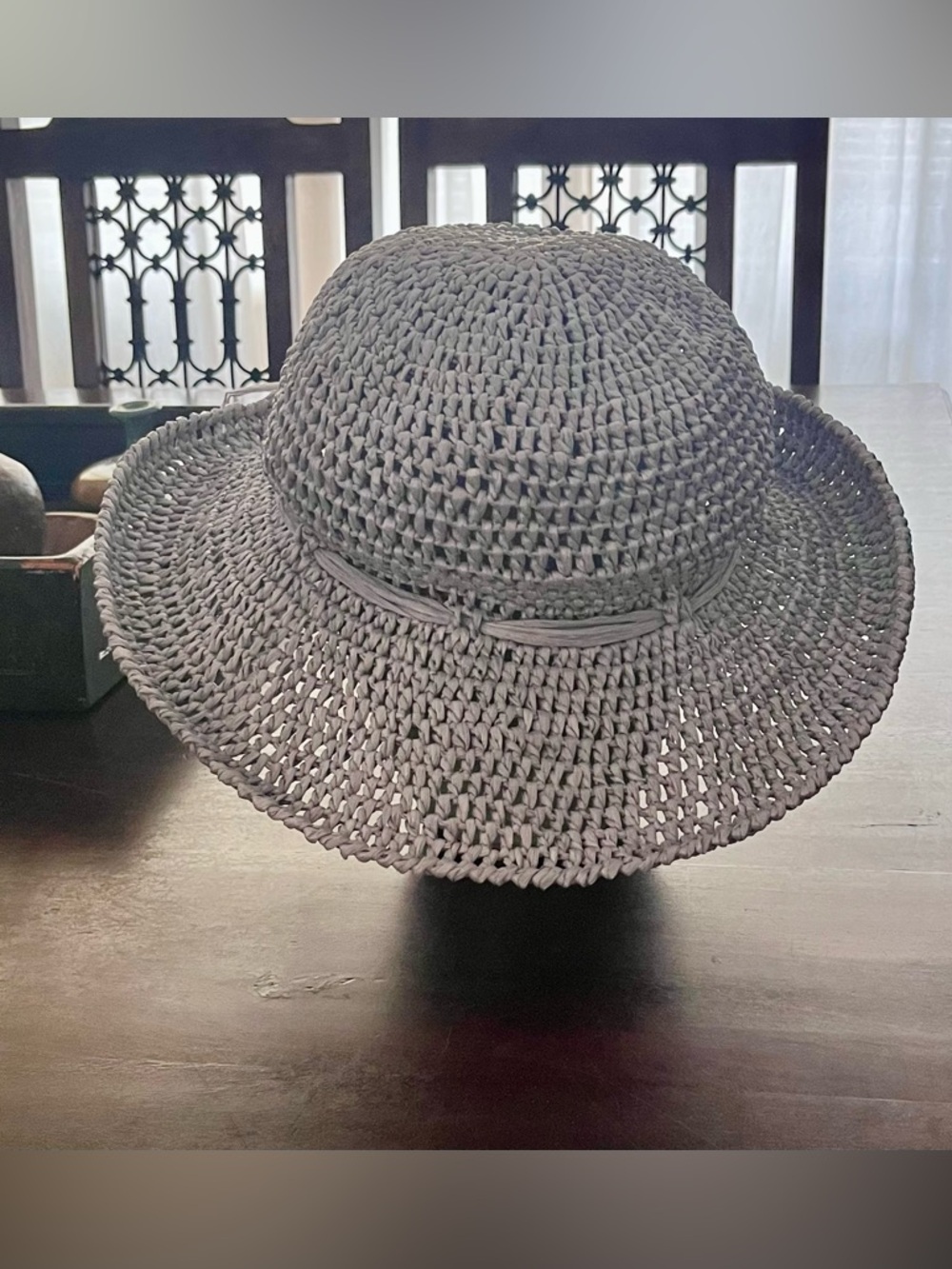 Vintage Nordstrom Crochet Sun Hat Made In Italy, Gray One Size
100% Rayon